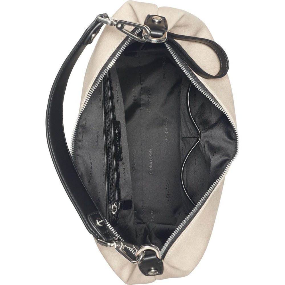 Calvin Klein Women's Elaine Hobo Large Shoulder Bag Grey Combo/Silver Small Size - Picture 4 of 8